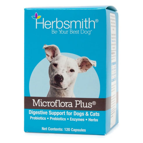 Herbsmith Microflora Plus Digestive Support for Dogs & Cats 120 Count - Poudre Pet and Feed Supply